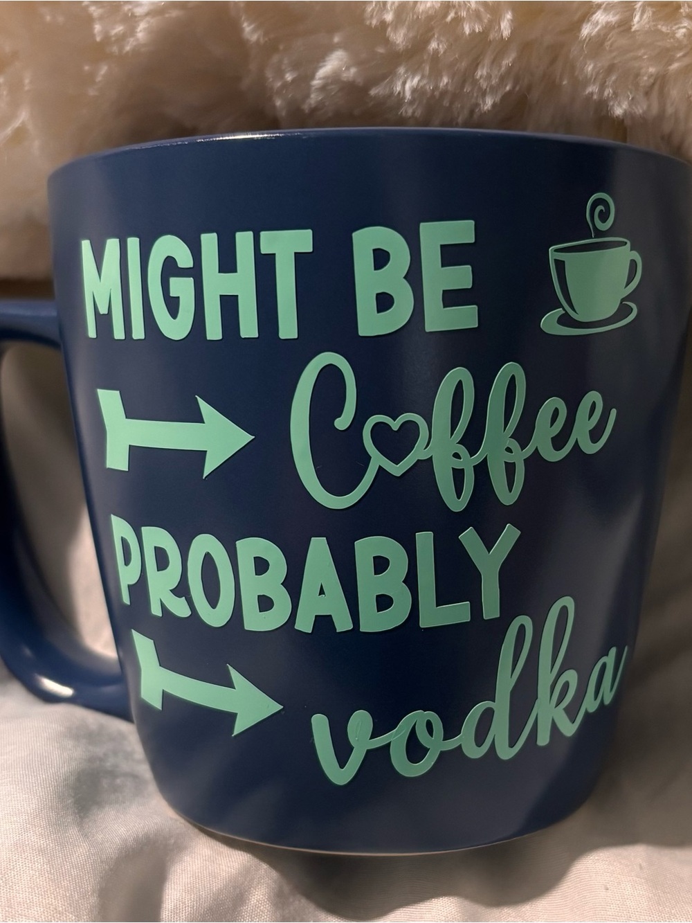 Might Be Coffee Probably Vodka Navy Blue Ceramic Mug